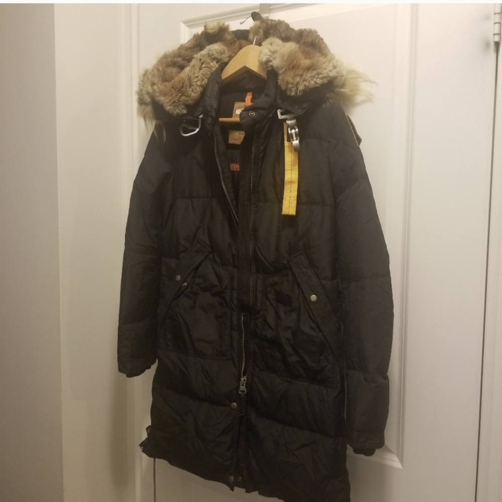 Women's Parajumper Black Fur-Trimmed Parka